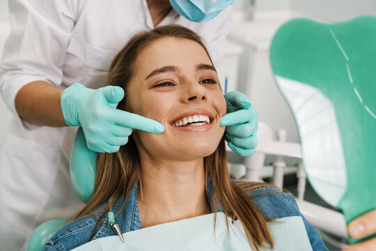 Beautiful smile after dental treatment